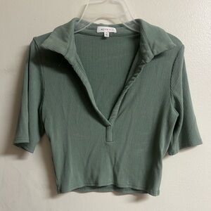 Better Be Sage Ribbed Crop Top